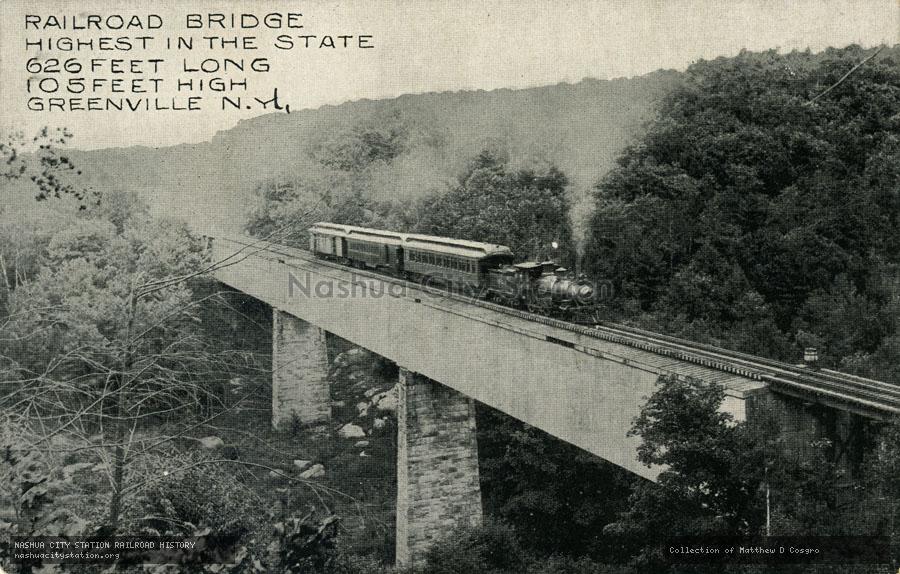 Postcard: Railroad Bridge, Highest in the State, Greenville, N.H.